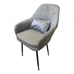 Стилен Трапезен стол Ивон + подарък възгалвничка – сив