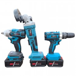3в1 Промо комплект WerkBull Гайковерт, ъглошлайф и винтоверт + 3 батерии 36v 8ah