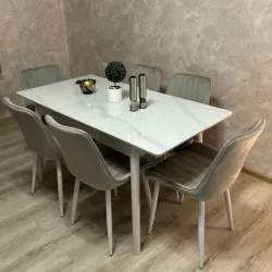 Трапезна разтегателна маса Лорета със закалено стъкло