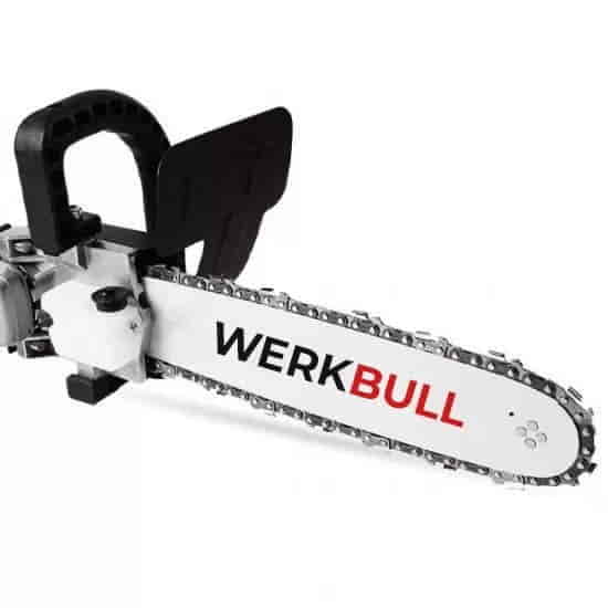 Акумулаторен ъглошлайф  WerkBull 36V 8,0 Ah + приставка за рязане за клони 30см