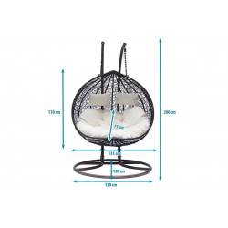 Двуместен Люлеещ Ратанов стол - Градинска Водоустойчива Люлка Comfort до 350кг. Двуместен Люлеещ Ратанов стол - Градинска Водоустойчива Люлка Comfort до 350кг.