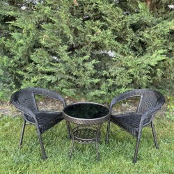 Градински Ратанов Комплект Oasis 2 стола с маса + поставка
