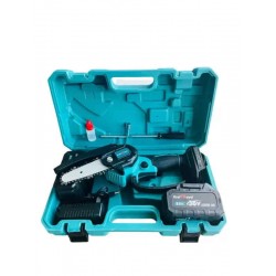 Мини акумулаторна безчеткова резачка – Трион на батерии 36V с 2 вериги