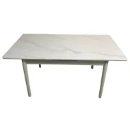 Комплект трапезна разтегателна маса със закалено стъкло и 6 стола Лорета