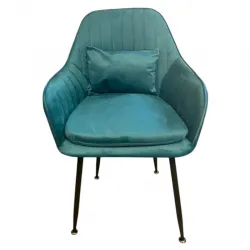 6бр. Стилен Трапезен стол Ивон + подарък възгалвничка - тюркоазеносин