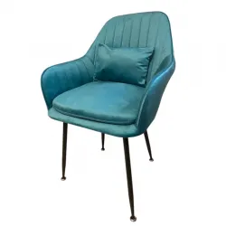 Стилен Трапезен стол Ивон + подарък възгалвничка – тюркоазеносин