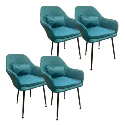 4бр. Стилен Трапезен стол Ивон + подарък възгалвничка – тюркоазеносин