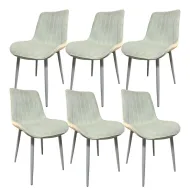 6бр. Трапезен стол Ария – млечнобял