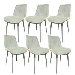 6бр. Трапезен стол Ария – млечнобял