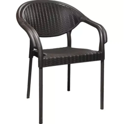 Градински ратанов овален стол с подлакътници до 200кг