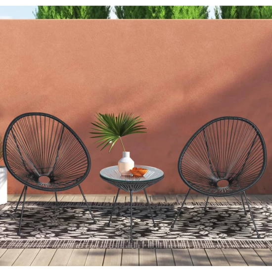 Луксозен Градински Ратанов Комплект Савана 2 стола с маса