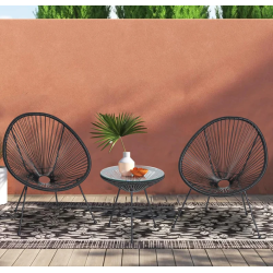 Луксозен Градински Ратанов Комплект Савана 2 стола с маса