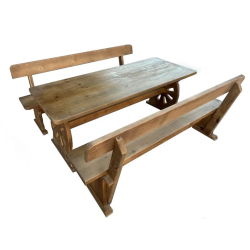 Висококачествен Баварски комплект Маса с 2 пейки 200 на 80см от масив