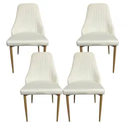 4бр. Елегантен стол Елина – млечнобял – до 150кг.