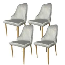 4бр. Елегантен стол Елина – сив – до 150кг