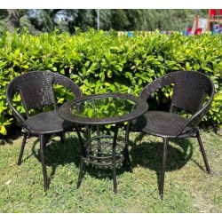 Градиснки комплект - Висящ Ратанов стол до 200кг. + Ратанови маса и 2 стола Relax